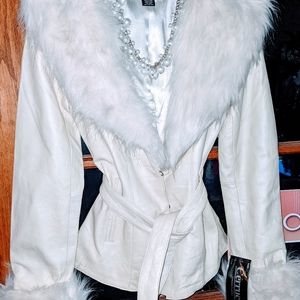White leather jacket size medium Cerucci brand